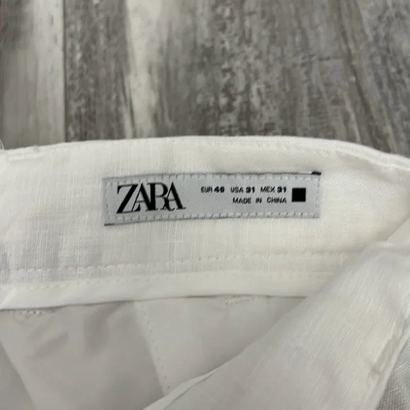 Zara Mens 100% Linen Shorts - Picture 10 of 12